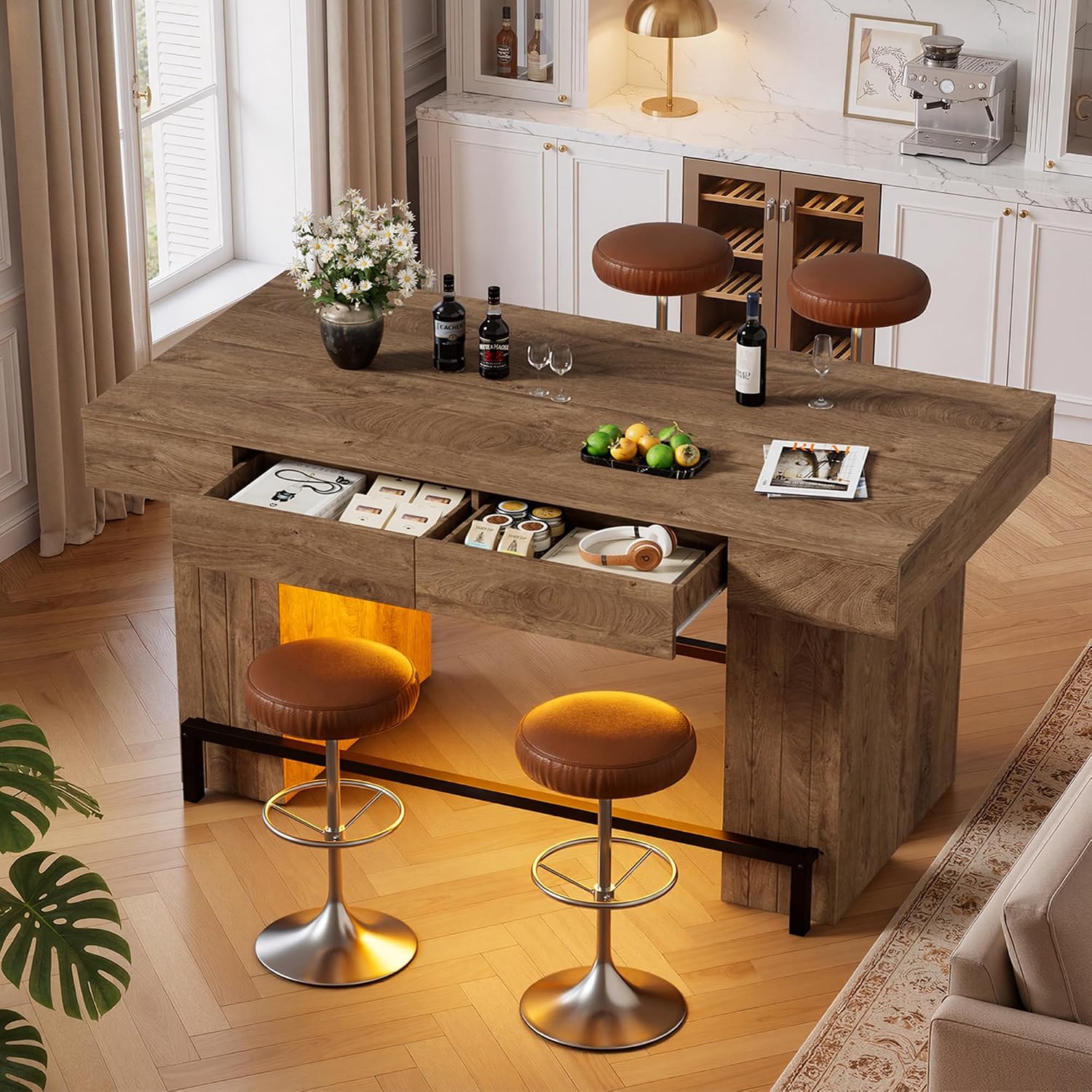 Commercial Kitchen Counter - Table de bar rectangulaire de 63