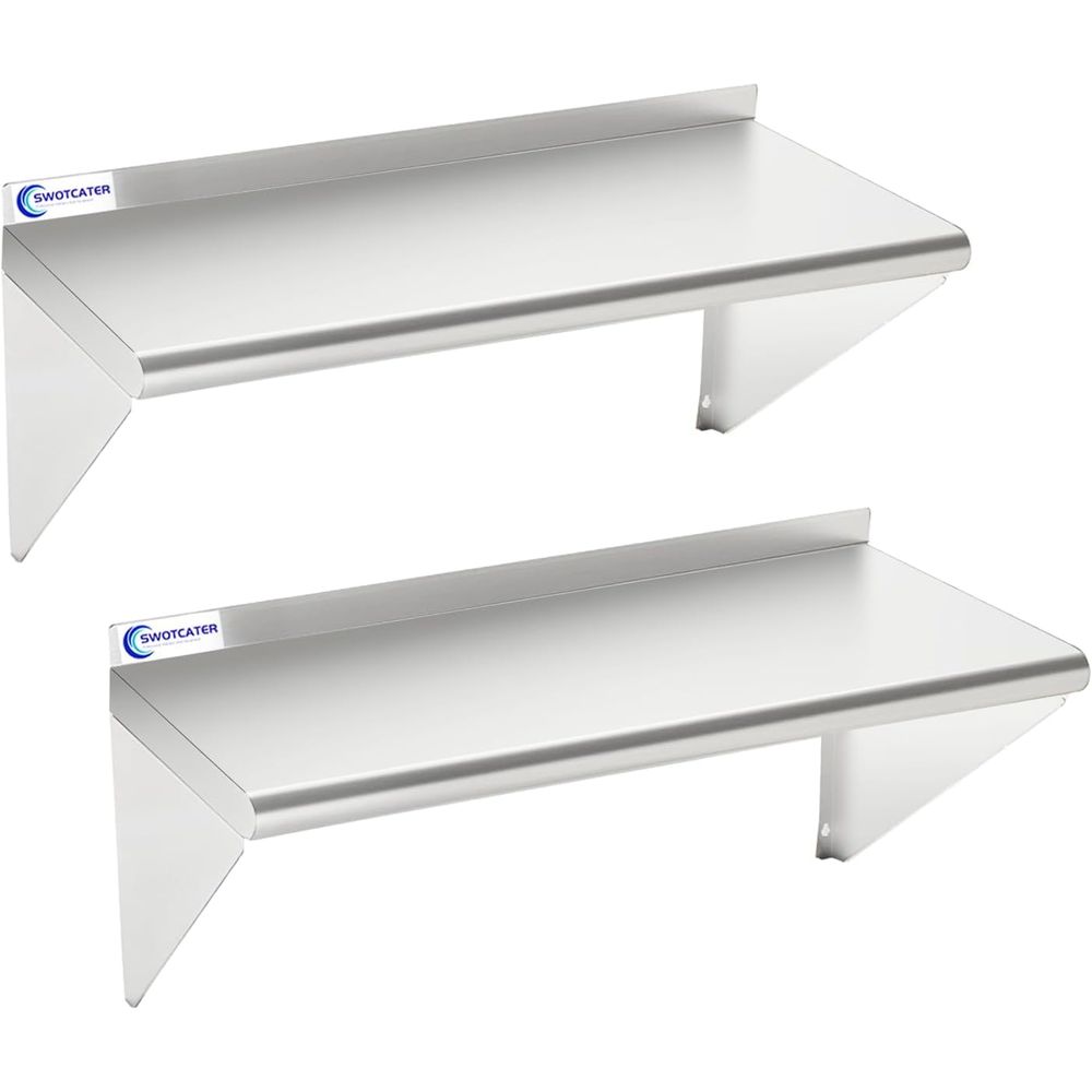 Wall Shelf Commercial Kitchen - Lot de 2 étagères en acier