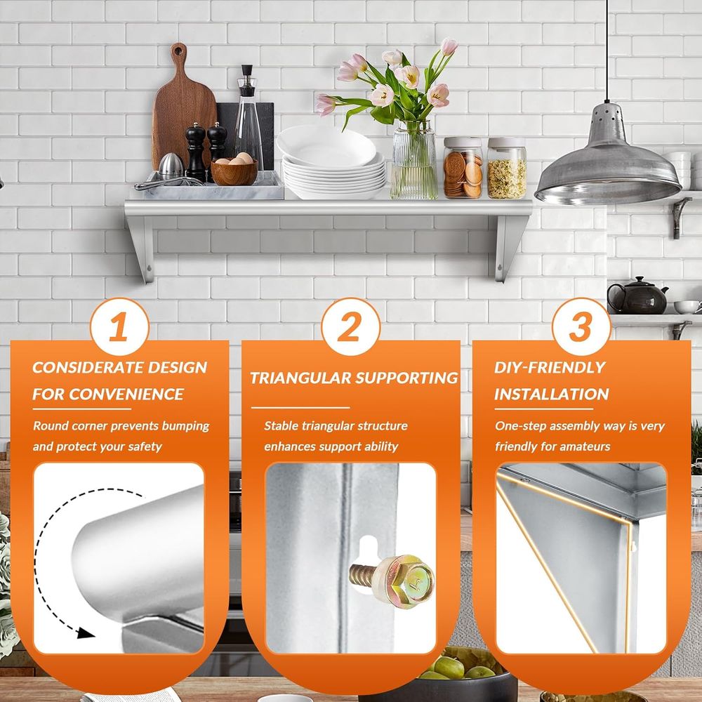 Étagères murales en acier inox - Wall Shelf Commercial Kitchen avis et prix