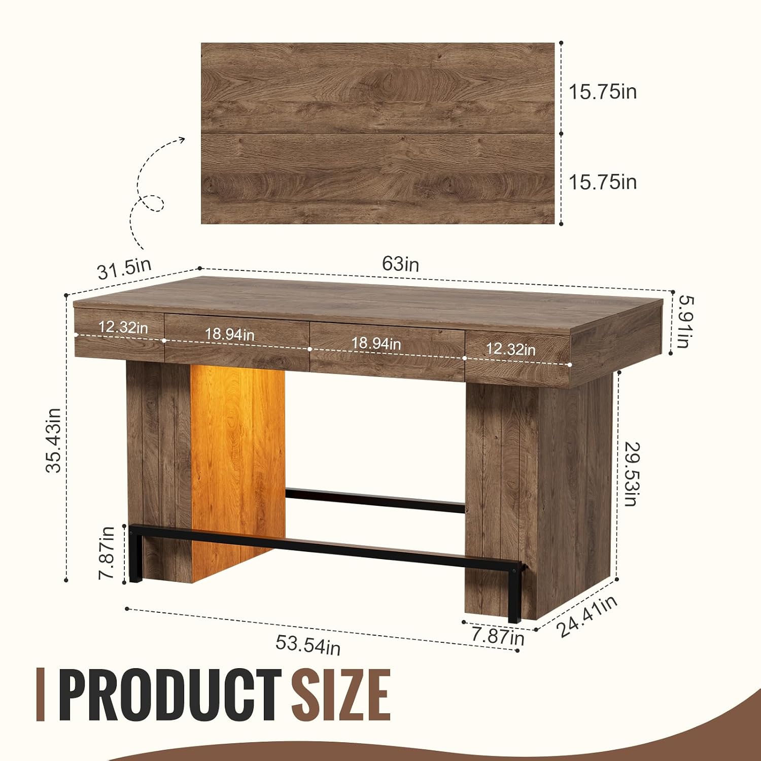 Table de bar rectangulaire de  - Commercial Kitchen Counter avis et prix