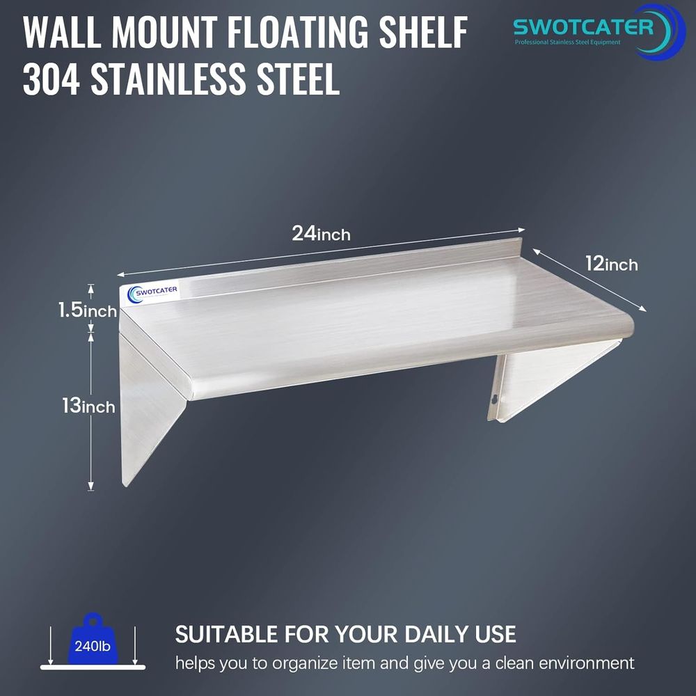 Lot de 2 étagères en acier ino - Wall Shelf Commercial Kitchen avis et prix