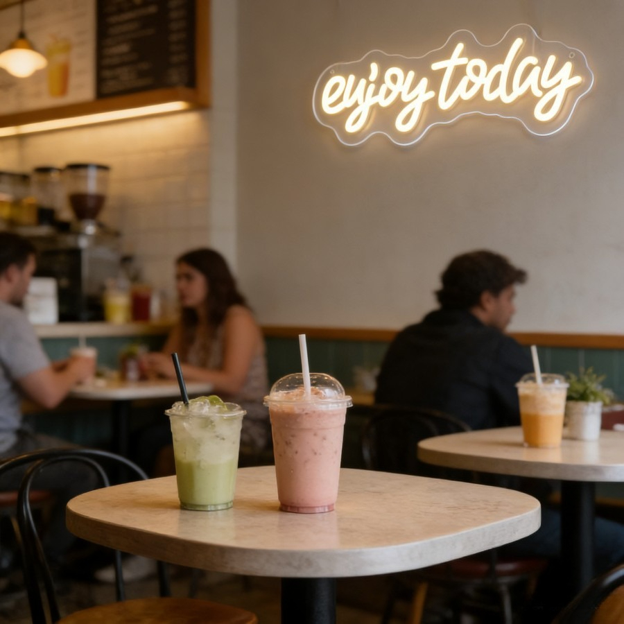 Panneau néon LED « Enjoy Today - Commercial Kitchen Quotes avis et prix